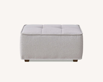 Murray Footstool in Putty Boucle Fabric