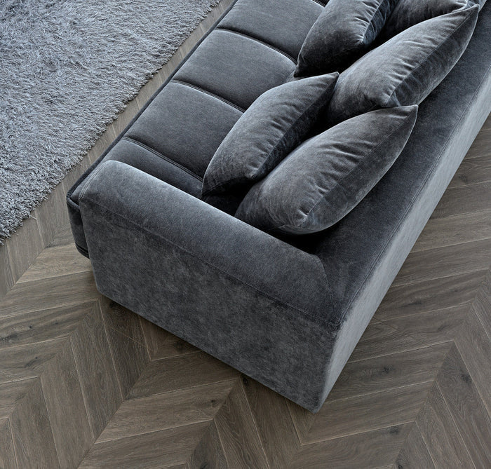 Sofista Gramercy Right Corner Sofa in Steel Velvet - Sofista Living LTD 