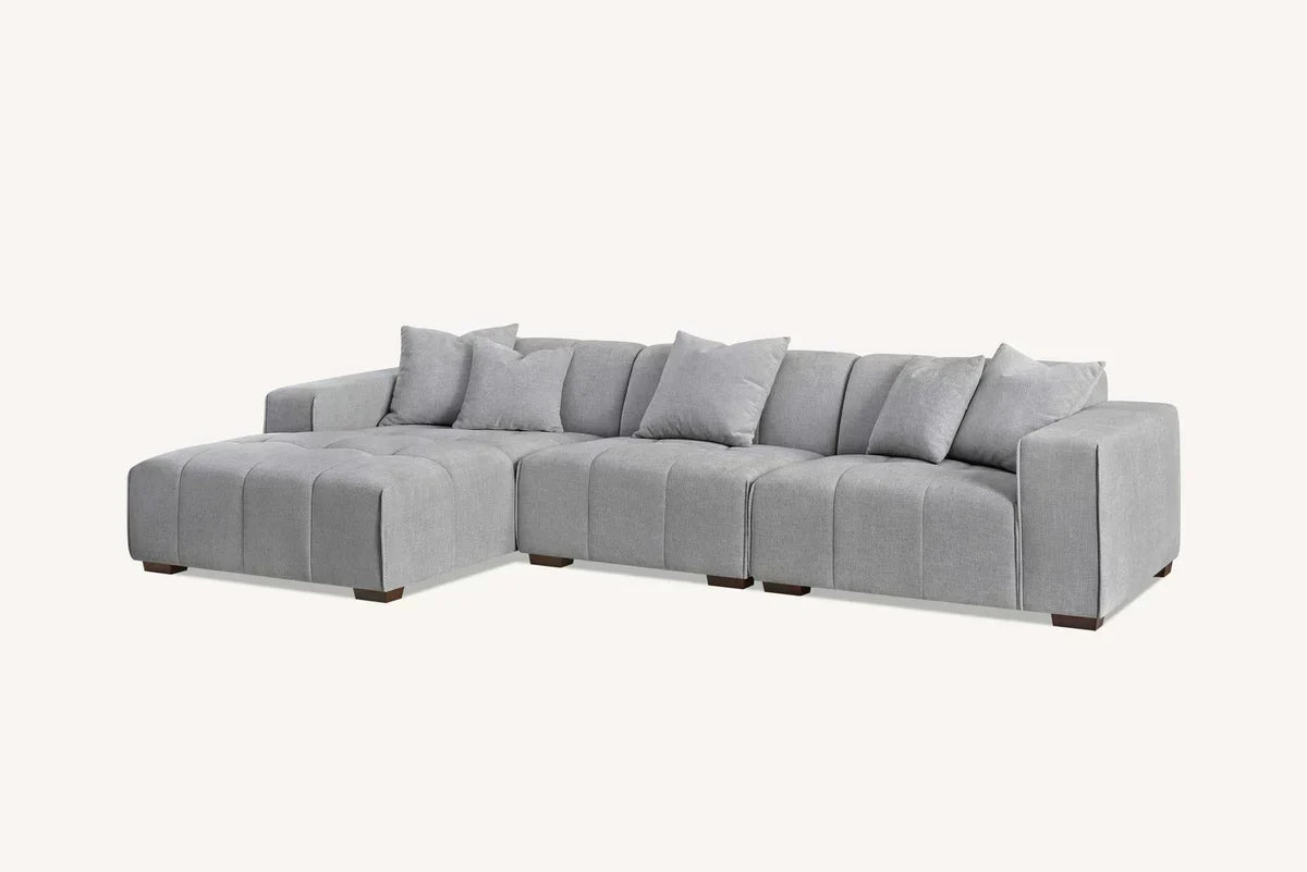 Leanord Corner Sofa in Cloudy Grey Boucle - Sofista Living LTD 
