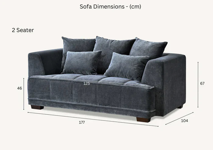 Sofista Gramercy Sofa in Steel Velvet - Sofista Living LTD 