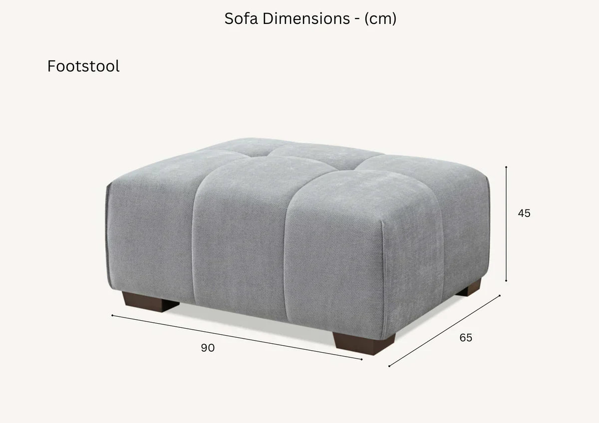 Leanord Footstool in Cloudy Grey Boucle - Sofista Living LTD 
