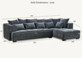 Sofista Gramercy Right Corner Sofa in Steel Velvet - Sofista Living LTD 