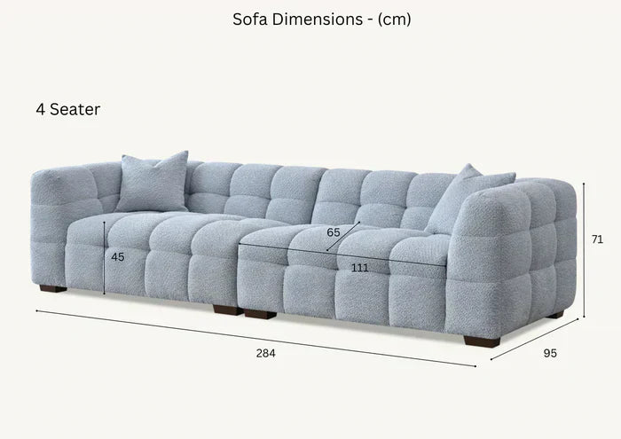 Sofista 4 seater Tribeca Sofa in Pearl Boucle - Sofista Living LTD 