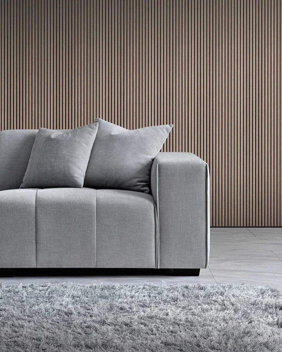 Leanord Corner Sofa in Cloudy Grey Boucle - Sofista Living LTD 