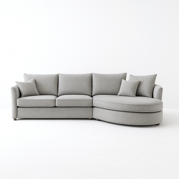 Rubin Right Corner Sofa in Charcoal Boucle