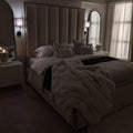 Kensington Luxury Panelled Bed With Contrast Black Piping - Sofista Living LTD 