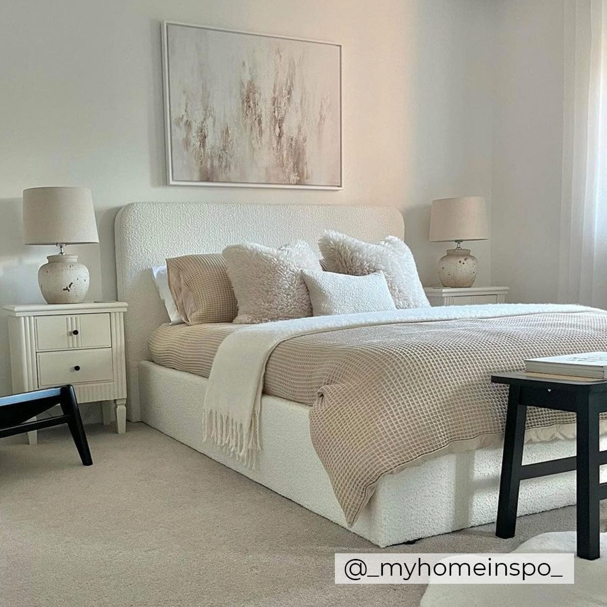 Ascot Boucle Bed Frame - Sofista Living LTD 