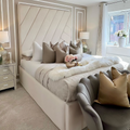 Patterned Prestige Tall Headboard Bed - Sofista Living LTD 