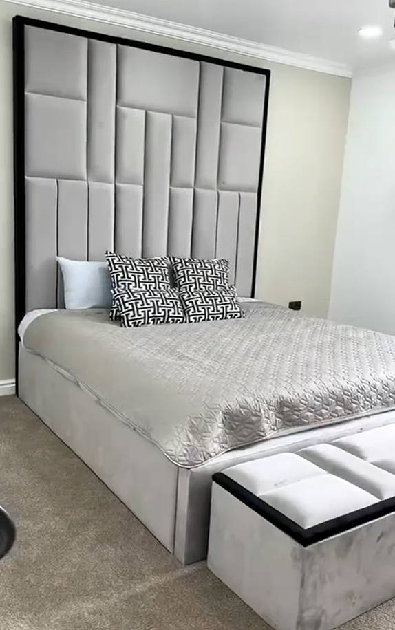 Sofista Nova Line Bed – Sleek Modern Vertical Line Upholstered Luxury Bed Frame UK