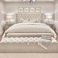 Richmond Studded Luxury Bed – Classic Button-Tufted Silver Stud Wingback Bed Frame UK