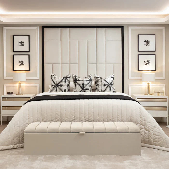 The Elizabeth Panelled Bed – Premium Luxury Panelled Headboard Upholstered Bed Frame UK