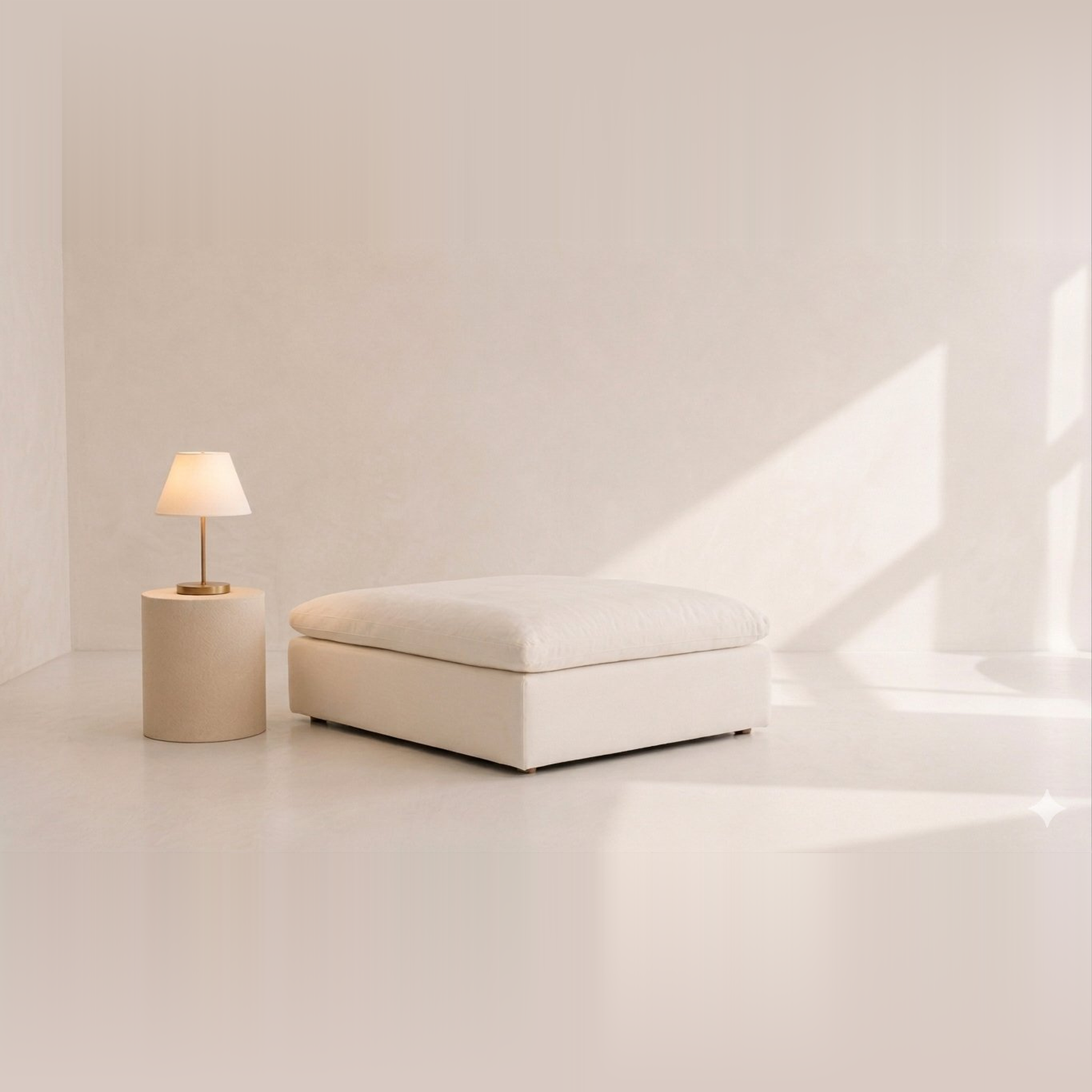 Sofista Cloud Footstool – Luxury Bouclé Ottoman Pouffe Footrest for Living Room UK