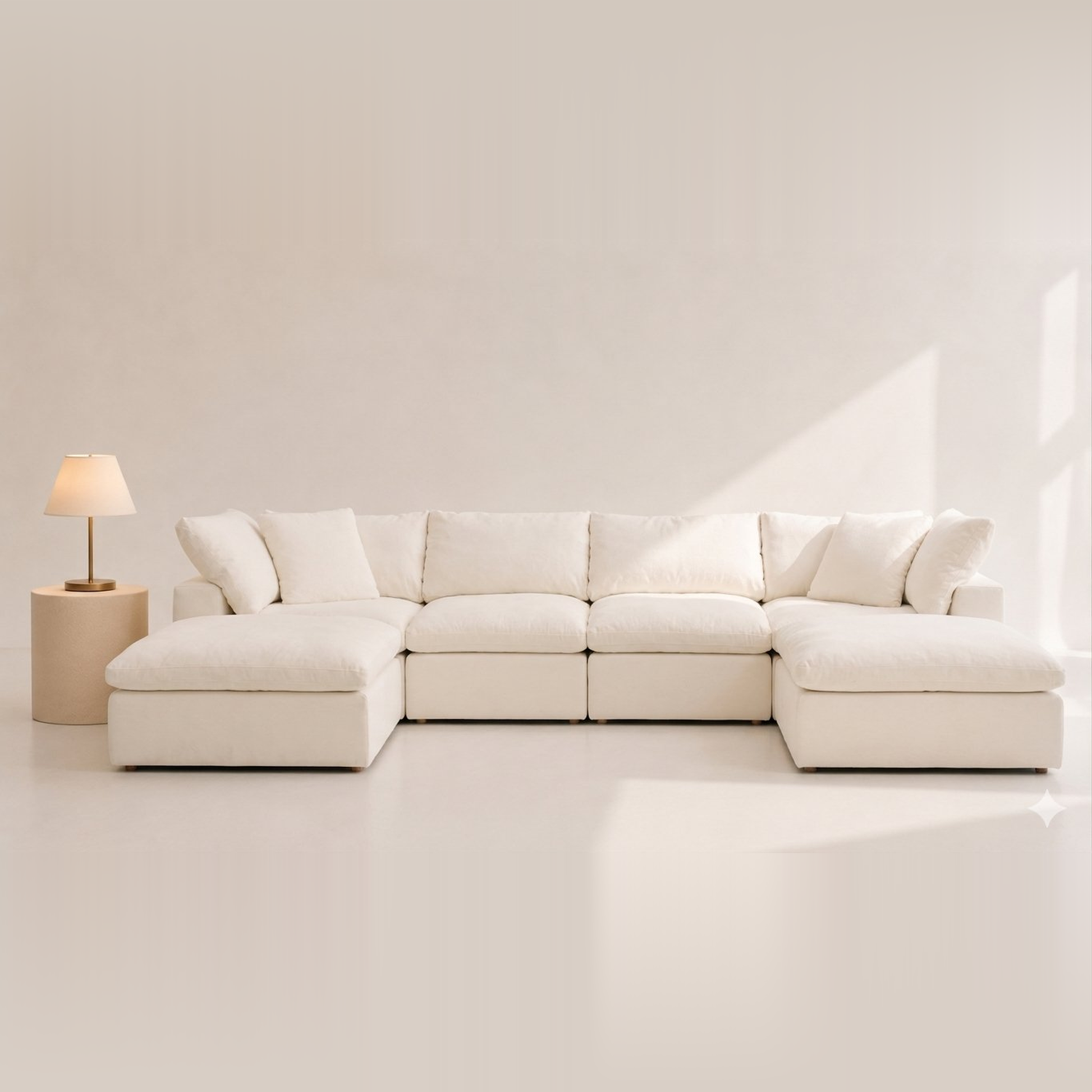 Sofista Cloud U-Shape Sofa – Fully Modular Bouclé Sectional Large Family Corner Sofa UK